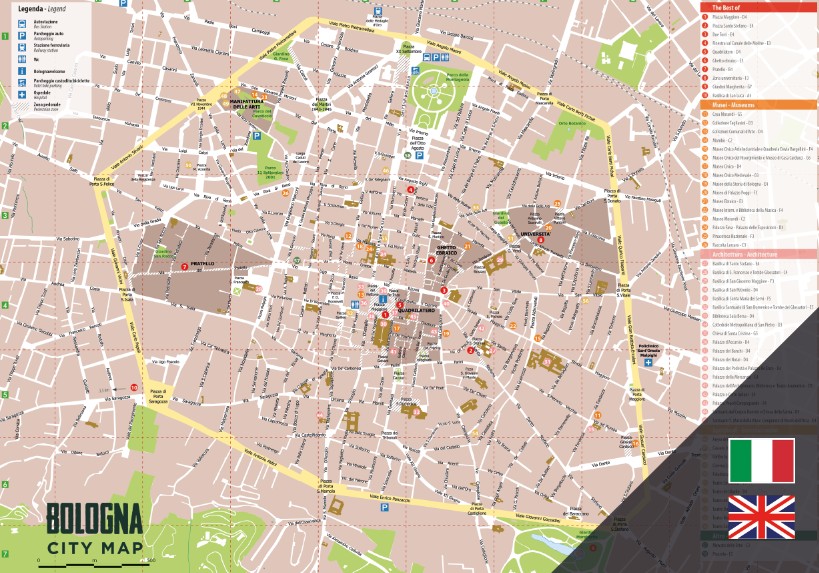 Mappa di Bologna in blocchi a strappo